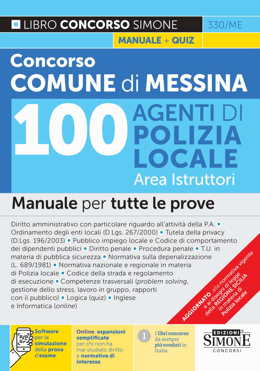 v330_me Concorso Comune di Messina 100 Agenti di Polizia Locale Area Istruttori - Manuale - 330/ME - immagine 1