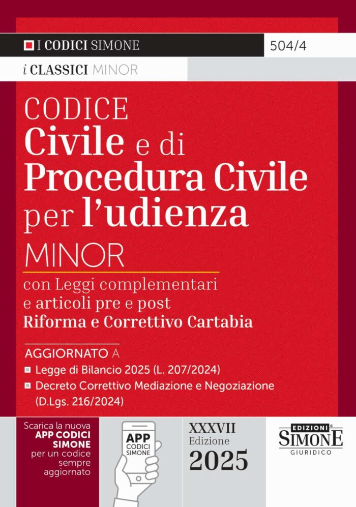 Codice Civile e di Procedura Civile per l'udienza Minor 2025