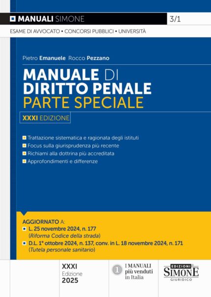 Manuale di Diritto Penale Parte Speciale 2025