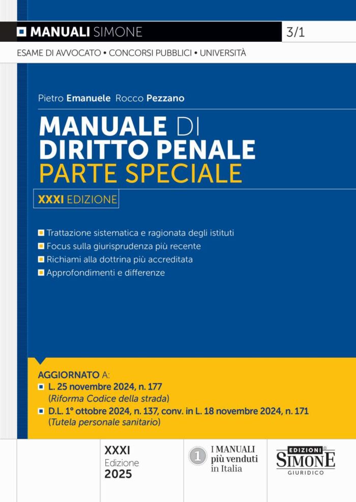 Manuale di Diritto Penale Parte Speciale 2025