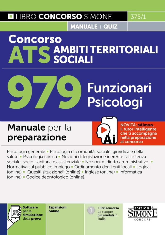 Manuale Concorso ATS Ambiti Territoriali Sociali 979 Funzionari Psicologi 2025