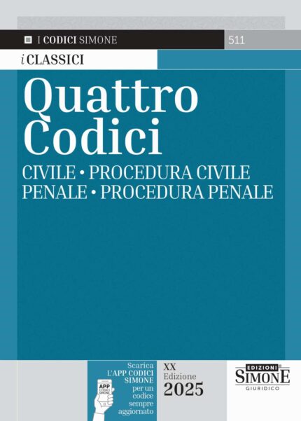 Quattro Codici 2025 Codice Civile, Procedura Civile, Codice penale e procedura penale