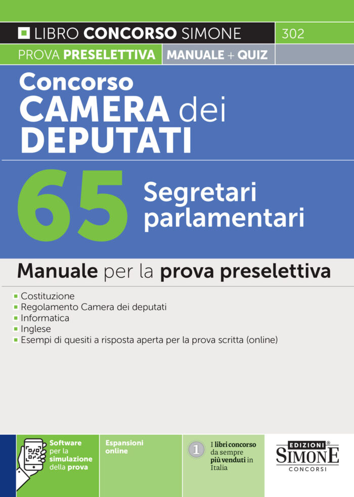 Manuale Concorso Camera dei Deputati per 65 Segretari Parlamentari 2025