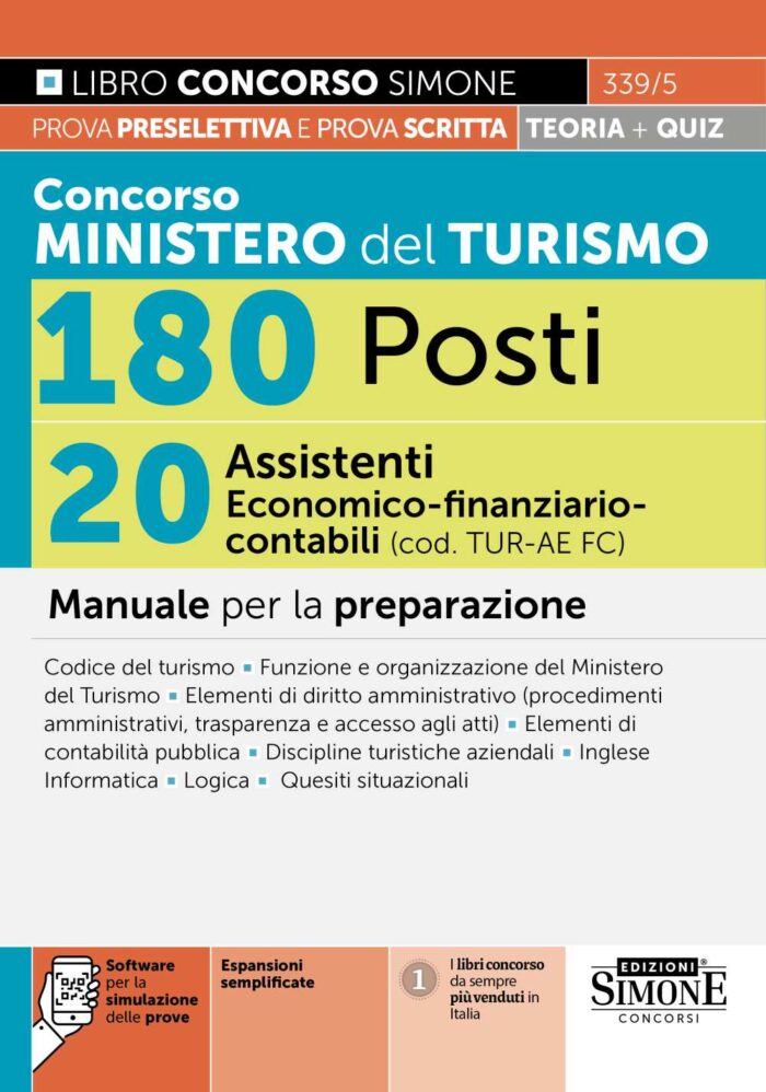 Libro concorso Assistenti al Ministero del Turismo 2025 in Area economica