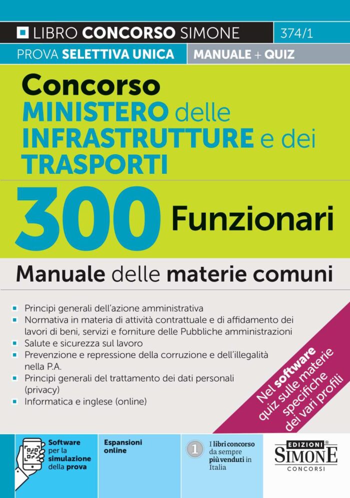 Manuale Concorso Concorso Ministero dei Trasporti per 300 funzionari 2025