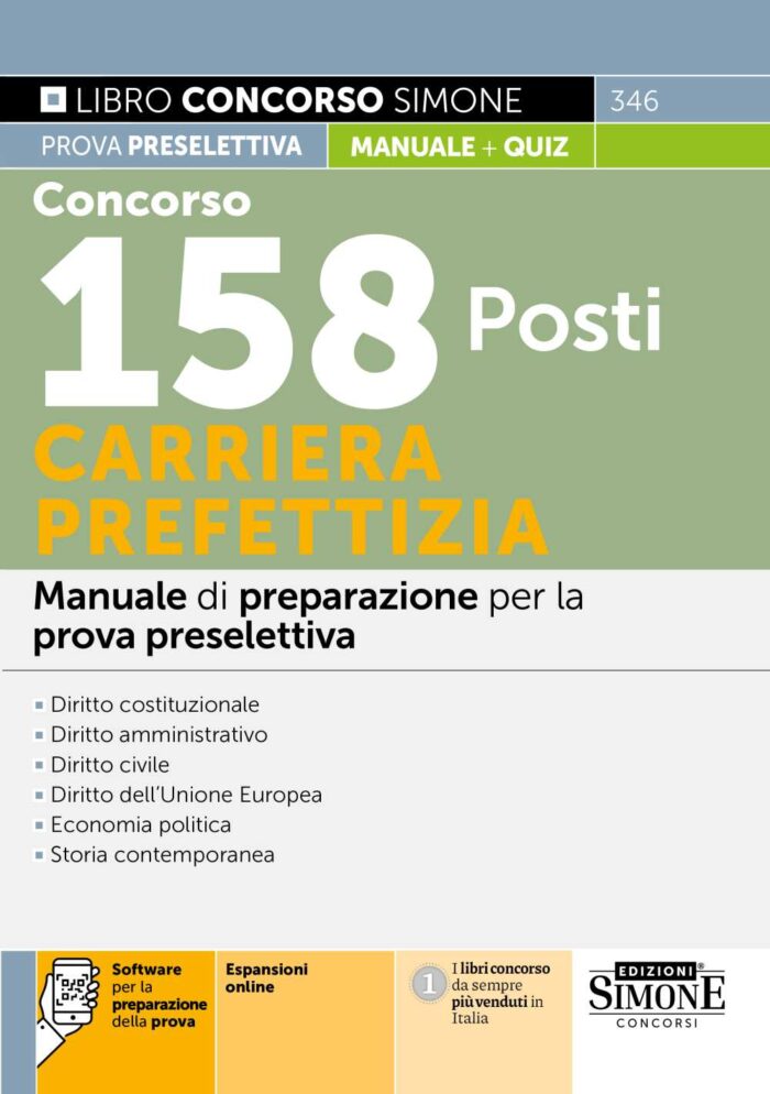 Manuale prova preselettiva Concorso 158 Posti Carriera Prefettizia