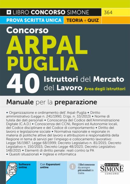 Concorso Arpal Puglia 40 Istruttori del Mercato del Lavoro