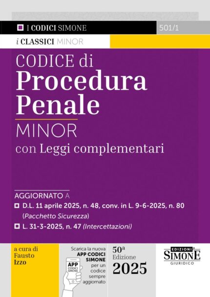 Codice di Procedura Penale Minor con Leggi complementari