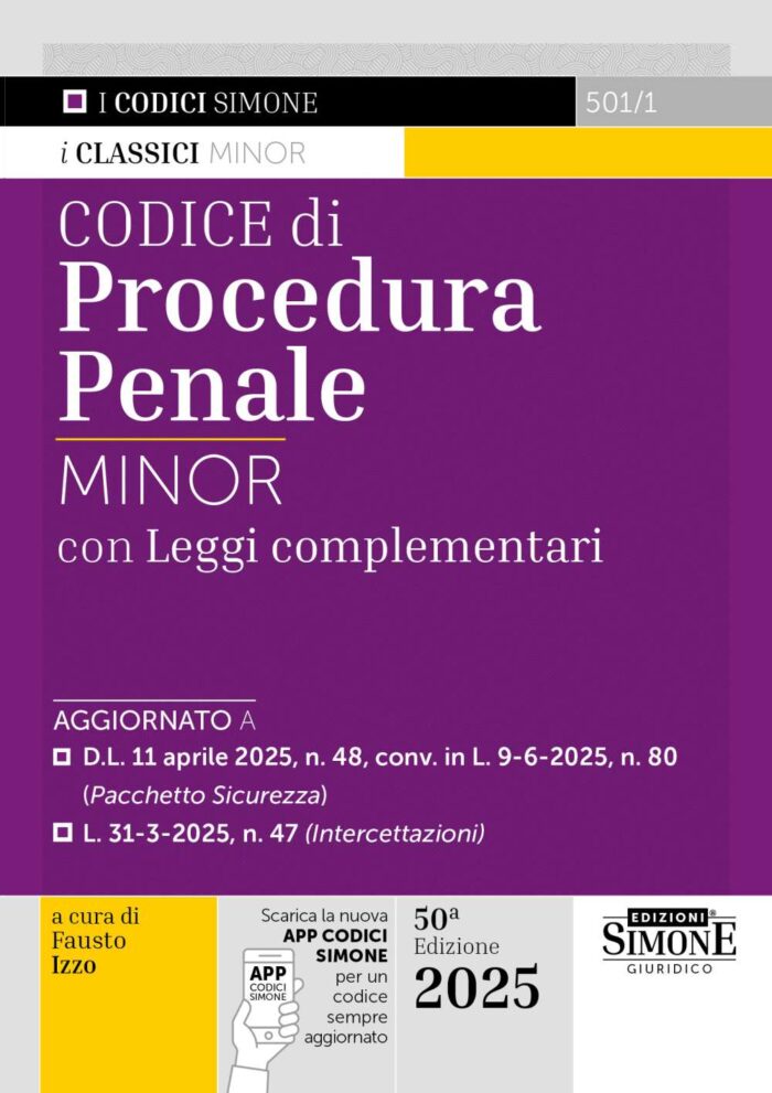 Codice di Procedura Penale Minor con Leggi complementari