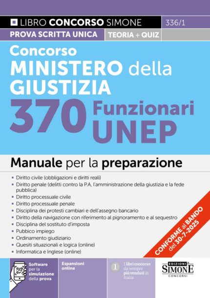 Manuale Concorso Ministero della Giustizia 370 Funzionari UNEP