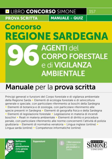 Concorso forestali Regione Sardegna 96 Agenti del Corpo Forestale e di Vigilanza Ambientale