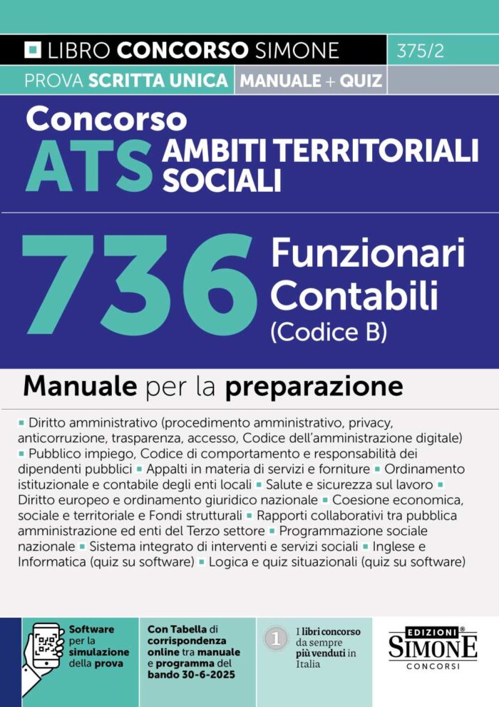 Concorso ATS Ambiti Territoriali Social 736 Funzionari Contabili