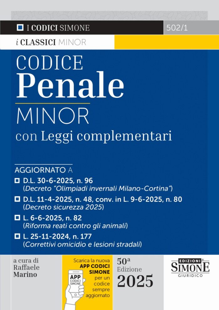 Codice Penale Minor con leggi complementari
