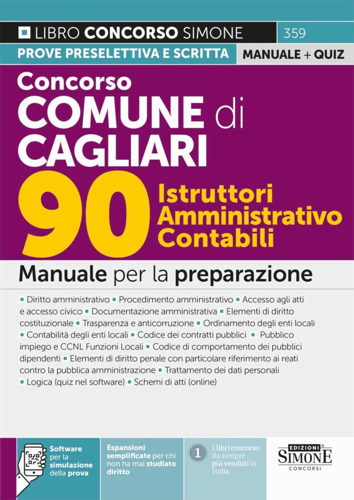 Concorso Comune di Cagliari – 90 Istruttori Amministrativo Contabili