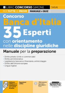 Manuale Concorso Banca d'Italia 35 Esperti con orientamento nelle discipline giuridiche lettera A del Bando