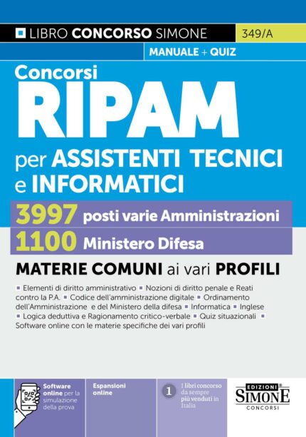 Concorsi RIPAM per Assistenti TECNICI e INFORMATICI – 3997 varie Amministrazioni – 1100 Ministero della Difesa