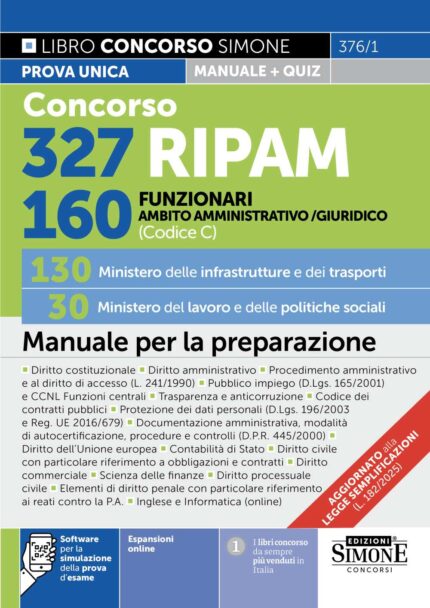 manuale concorso 160 funzionari ministero dei trasporti e ministero del lavoro