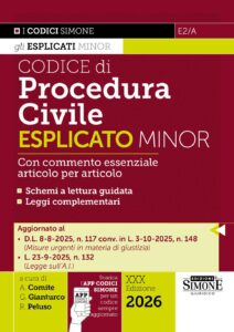 Codice di Procedura Civile Esplicato Minor 2026 commento articolo per articolo