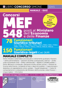 Manuale concorso funzionari giuridico tributari e legali MEF Economia e Finanze
