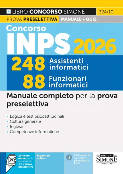 Manuale concorso informatici INPS 2026 per assistenti e funzionari