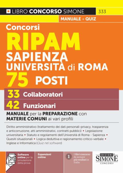 Manuale concorso RIPAM università la sapienza roma funzionari e collaboratori
