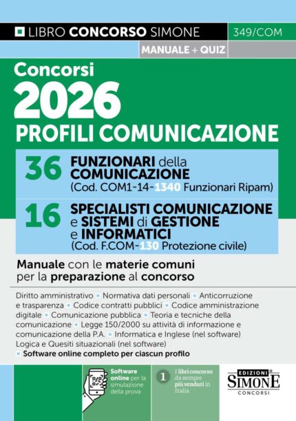 Manuale concorsi comunicazione 2026 per funzionari e specialisti