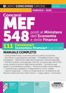 Manuale Concorso MEF 2026 Funzionari economico finanziari (cod. ECON)