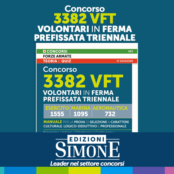 Banner Concorso 3382 VFT Volontari in ferma prefissata triennale – Manuale