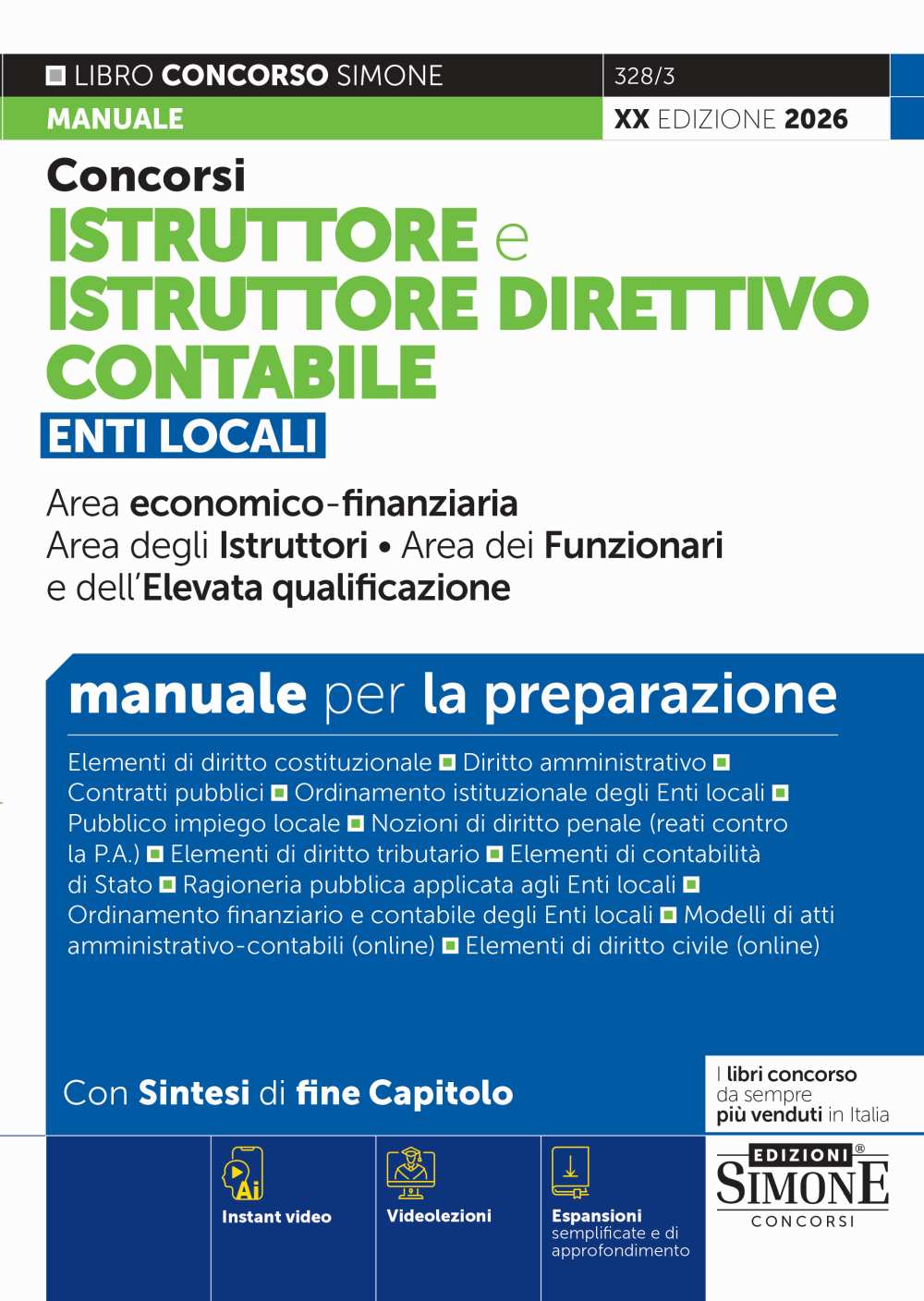 v328_3 Concorsi Istruttore e Istruttore Direttivo Contabile Enti Locali - Manuale - 328/3 - immagine 1