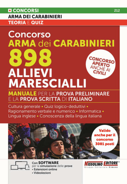 Manuale Concorso Arma dei Carabinieri 898 Allievi Marescialli