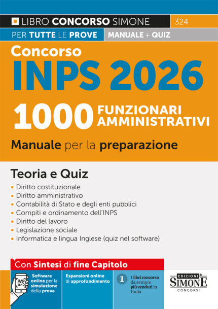 Manuale Concorso INPS 2026 da 1000 funzionari amministrativi 2026