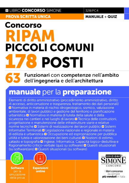 Concorso RIPAM Piccoli Comuni 178 posti - 63 Funzionari con competenze nell'ambito dell'ingegneria e dell'architettura - 328/PC4