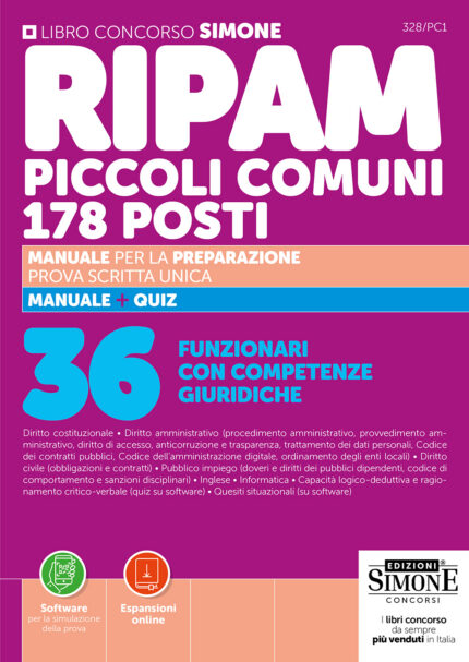 Concorso RIPAM Piccoli Comuni 178 posti - 36 Funzionari con competenze giuridiche - Manuale