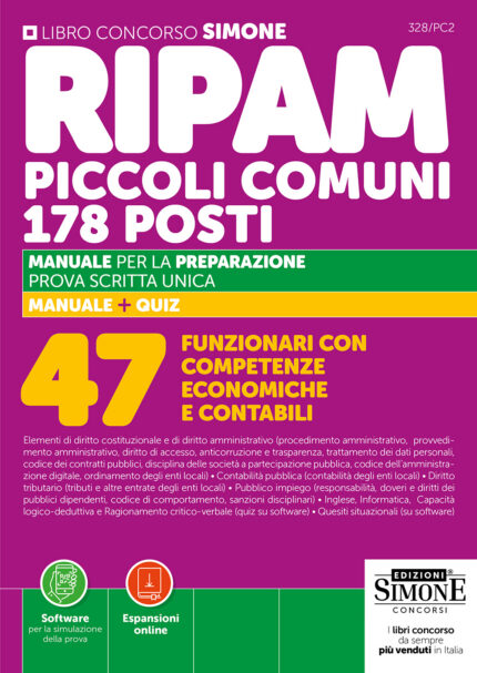 Concorso RIPAM Piccoli Comuni 178 posti - 47 Funzionari con competenze economiche e contabili - Manuale