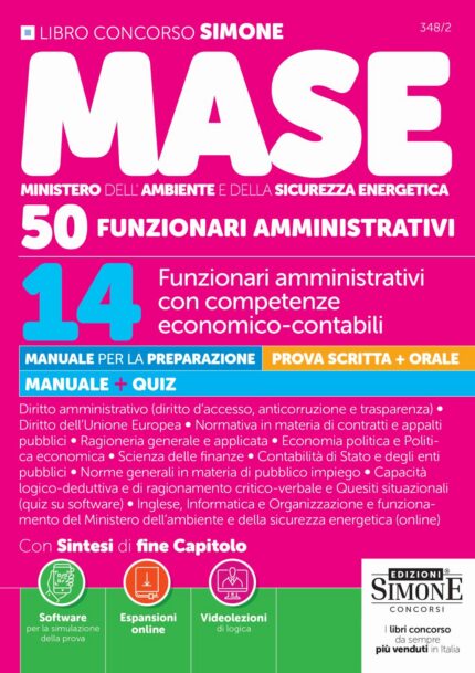 Concorso MASE - 50 posti - 14 Funzionari amministrativi con competenze economico-contabili