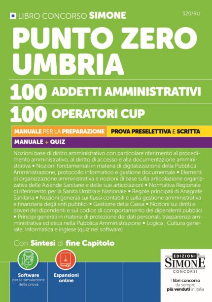 Punto Zero Umbria - 100 Addetti amministrativi - 100 Operatori CUP